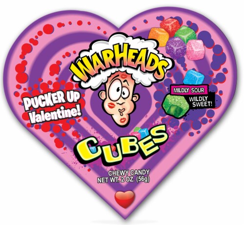 WARHEADS SOUR CHEWY CUBES HEART BOX